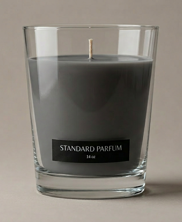 Standard Parfum candle in warm low light